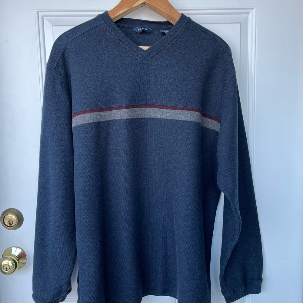 •Izod• Men's Casual 100% Cotton V-Neck Sweater - Size XL - Picture 1 of 8